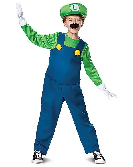Spirit Halloween Kids Luigi Costume Deluxe- Mario Bros. 3 Spirit Halloween Kids Luigi Costume Deluxe- Mario Bros.