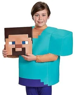 Spirit Halloween Kids Steve Costume - Minecraft -Mens Costumes Shop 01369008 c