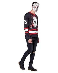 Spirit Halloween Jason Voorhees Hockey Jersey - Friday The 13th -Mens Costumes Shop 01405588 d
