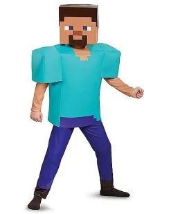 Spirit Halloween Kids Steve Costume Deluxe - Minecraft 9 Spirit Halloween Kids Steve Costume Deluxe - Minecraft -Mens Costumes Shop 01448075 c