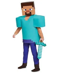 Spirit Halloween Kids Steve Costume Deluxe - Minecraft 10 Spirit Halloween Kids Steve Costume Deluxe - Minecraft -Mens Costumes Shop 01448075 d