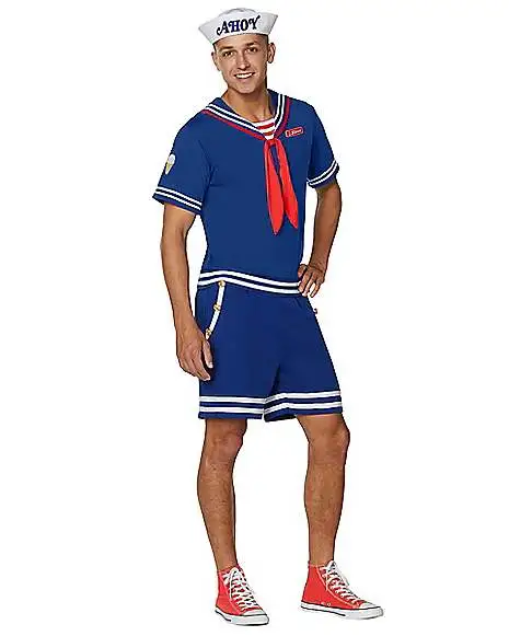 Spirit Halloween Adult Steve Scoops Ahoy Costume - Stranger Things 1 Spirit Halloween Adult Steve Scoops Ahoy Costume - Stranger Things -Mens Costumes Shop 01450410 a