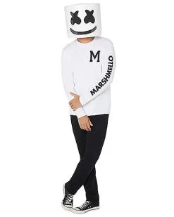 Spirit Halloween Adult Marshmello Costume 7 Spirit Halloween Adult Marshmello Costume -Mens Costumes Shop 01505759 d