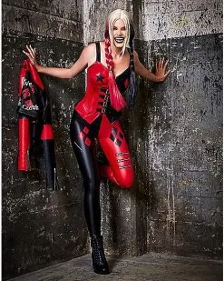 Spirit Halloween Adult Harley Quinn Moto Jacket – The Suicide Squad -Mens Costumes Shop 01528397 c