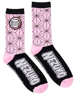 Spirit Halloween Nezuko Kamado Crew Socks - Demon Slayer