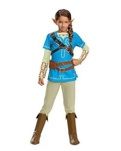 Spirit Halloween Kids Link Costume Deluxe - The Legend Of Zelda: Breath Of The Wild -Mens Costumes Shop 01566306 c