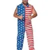 Spirit Halloween Adult Stars And Stripes Plus Size Jumpsuit Costume -Mens Costumes Shop 01576016 a