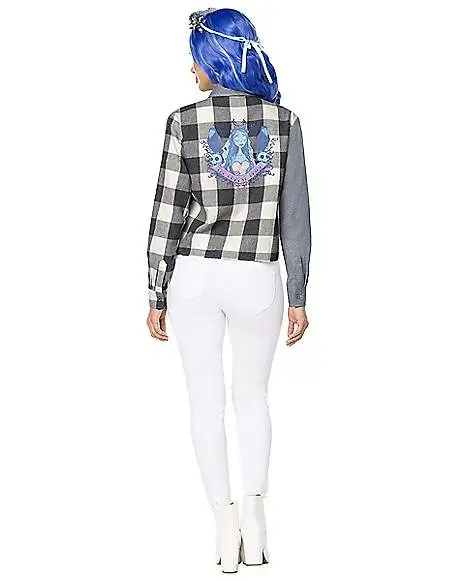 Spirit Halloween Adult Emily Flannel Shirt - Corpse Bride 4 Spirit Halloween Adult Emily Flannel Shirt - Corpse Bride - Image 2